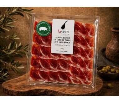 JAMÓN IBÉRICO  CORTADO CEBO CAMPO A CUCHILLO