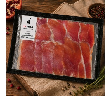 jamón raza duroc Batalle cortado en tapas finas y envasado al vacio