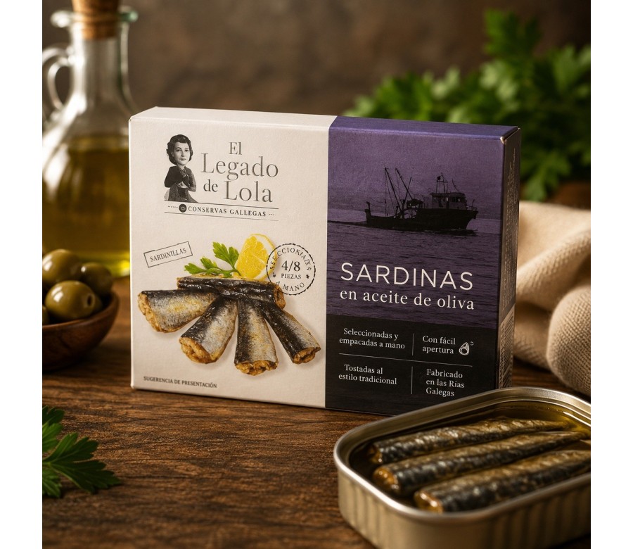 Sardinas El Legado de Lola 4/8 en Aceite de Oliva | La Veta